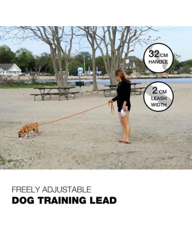 Loutep 5m Dog Training Leash - Durable Nylon Long Leash with Padded Handle & Heavy Duty Swivel Hook - Orange - Buy Online on SooperMarket.com
