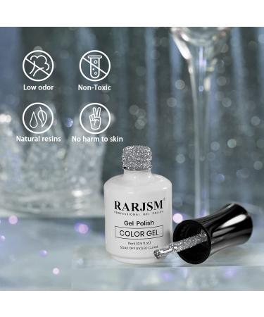 RARJSM Reflective Glitter Silver Gel Polish - 15ml - Soak Off UV/LED Curing for DIY Manicure - Buy Online on SooperMarket.com