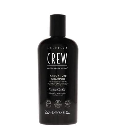Men's Shampoo by American Crew  Daily Silver Shampoo  Naturally Derived  Vegan Formula  8.4 Fl Oz