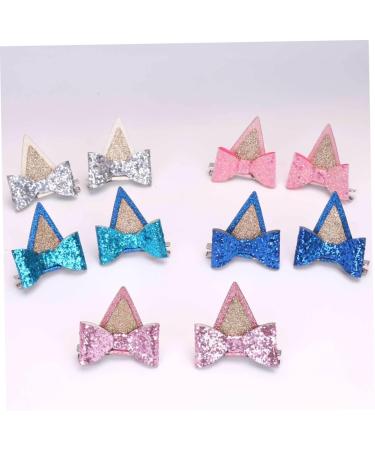 MUSISALY 6 Pairs Hair Bow Barrettes Kawaii Hair Clips Glitter Bowknot Hairpin Cute Hair Supplies Glitter Hair Clips Ear Bow Hair Barrettes Hair Pin Hair Clips for Girl Bow Hair Clip Fabric - Buy Online on SooperMarket.com