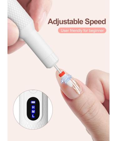 Portable Electric Nail File 12 Drill Bits Rechargeable Base - Adjustable Speed Manicure & Pedicure Set for Acrylic & Gel Nails - Buy Online on SooperMarket.com