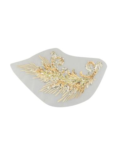 Trendy Stickers 2 Pcs Fashion Stickers Trendy Accessories Sequin Clothing Clothes Iron on Appliques Patches for Clothes Golden Size 1