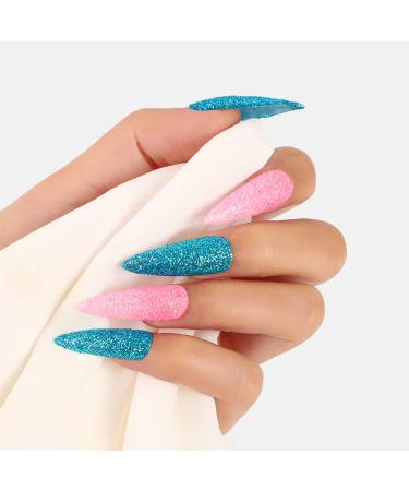 Acrylic Nail Kit for Beginners & Professionals - 3 Colors Powder, 12 Glitter Powders, Nail Tips & Supplies for Nail Extension & Decoration - DIY Acrylic Nails 147 - Buy Online on SooperMarket.com
