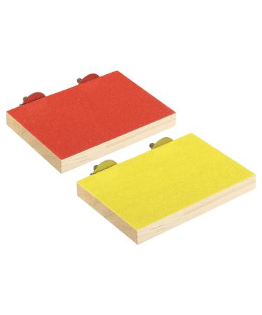 Patikil bird perch stood platform 1 set wood stand playground paw grinding clean for small bird parrot parrot wave sittich cage accessories red yellow red yellow