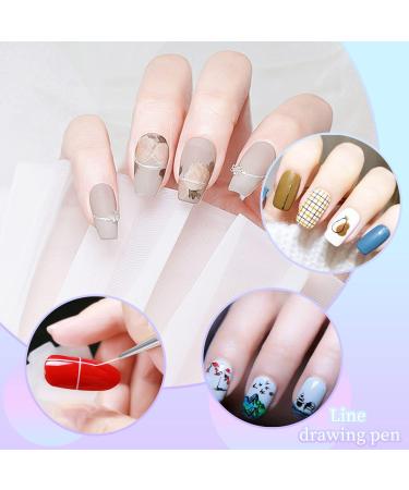 5 Pcs Professional Nail Art Liner Brushes Set - Painting, Design, Point Drill Drawing - Thin Brush Pen Kit 6/9/12/18/24mm - Buy Online on SooperMarket.com