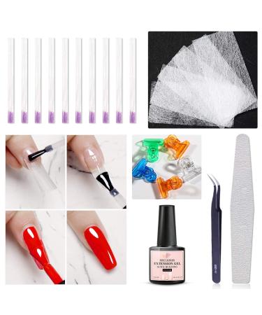 Magical Silk Fiberglass Nail Extension Kit with Building Gel - Nail File, Tweezers, Nail Tips Clip Included - Buy Online on SooperMarket.com
