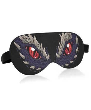 Haskirky Light Blocking Eye Mask Breathable and Adjustable Adult Men and Women Travel on Business Trips Yoga Meditation Light Smooth Comfortable Eye Mask Office Deep Sleep Goodies Dragon Eyes