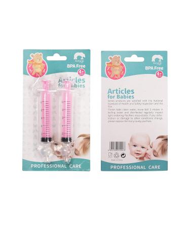 Nasal Irrigation for Baby - 2PCS Professional Nasal Syringe with Reusable Silicone Tip - Pink | Baby Nose Sucker for Nasal Hygiene - Buy Online on SooperMarket.com