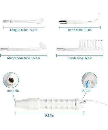 Portable High Frequency Facial Machine with 4 Glass Tubes - Handheld Home Face Skin Wand - Buy Online on SooperMarket.com