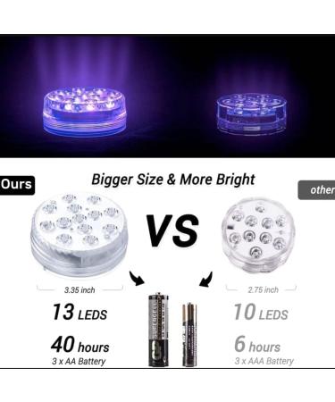 Buy Aled Light Underwater LED RGB Lights - 4 Waterproof Multi-Color Pond Lights with Remote Control & Suction Cups for Fish Tank & Vase Decoration - Buy Online on SooperMarket.com