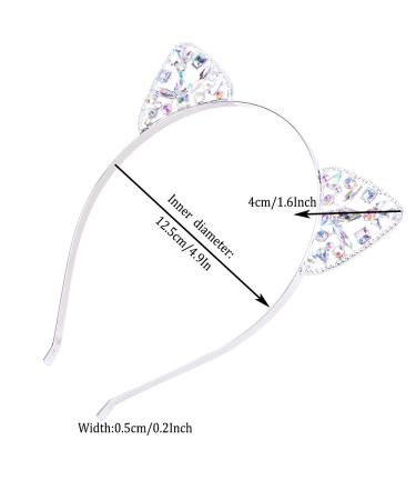 AWAYTR Crystal Cat Ears Hair Hoop Headband - Floral Hair Accessories for Women and Girls | Perfect Christmas Gift - Buy Online on SooperMarket.com