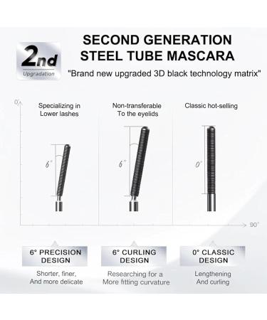 Hardcore Brushless Mascara Curling Mascara Set Waterproof Long-Lasting Non-Falling Non-Clumping Mascara Ultra-Slim Metallic Mascara for Charming Eye Makeup Black+black - Buy Online on SooperMarket.com