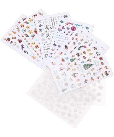 Brishow Christmas Nail Stickers 8 Sheets Nail Polish Stickers Self-Adhesive Elk Snow Nail Art Decals Full Wraps Nail Art Designs for Women Girls - Buy Online on SooperMarket.com