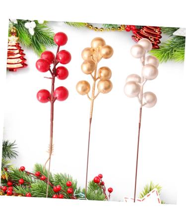 Warmhm 60 Pcs Christmas Fruit Diy Floral Art Plant Simulation Flower Branch Red Berry Stems Tree Decorations Red Berries Picks Christmas Berry Branch Winter Christmas Tree Wreath Foam Redx3pcs 17x3cmx3pcs - Buy Online on SooperMarket.com
