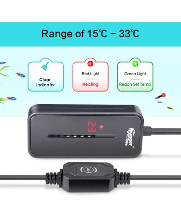 Buy Hygger Mini Aquarium Heater 25W Ideal for 7.5-19L Tanks | Thermostat for Salt & Fresh Water - Buy Online on SooperMarket.com