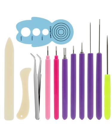 Paper Quilling Tools 12 Pack Assorted Sizes Rolling Curling Quilling Needle Pen for Art Craft DIY Paper Cardmaking Project 11 PCS