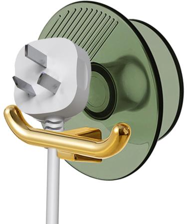 Veeteah Plug-in Cable Holder & Organizer - Toothbrush & Razor Hook Drill-Free Self-Adhesive Storage in Translucent Green - Buy Online on SooperMarket.com