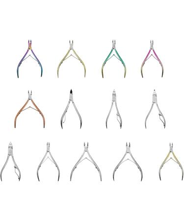 Cuticle Scissors Stainless Steel Manicure Pedicure Tools Dead Skin Scissor Nipper Golden/Silver/Rainbow Silver F - Buy Online on SooperMarket.com