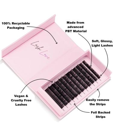 Silk Volume Eyelash Extensions | Lightweight Individual Lashes | Eyeluvlashes C Curl 0.03 Mix 8-15mm - Buy Online on SooperMarket.com