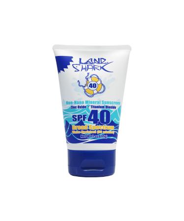 Land Shark Non Nano Mineral SPF 40 Sunscreen 3 oz Zinc Oxide & Titanium Oxide Reef Friendly Fragrance Free