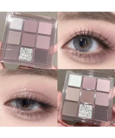 Lovelycat 9 Colors Glitter Eyeshadow Makeup Palette Matte High Pigmented Colorful Creamy Texture Eye Shadow Powder Natural Waterproof Long Lasting Eyeshadow Powder Cosmetics (F) - Buy Online on SooperMarket.com