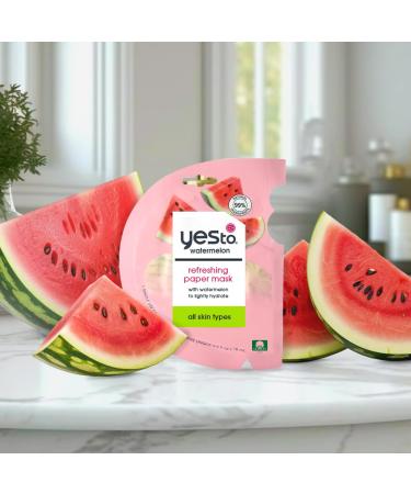 Yes To Super Fresh Watermelon Paper Mask - 3 Count | Hydrating Face Masks for All Skin Types - Shop Internationally - Buy Online on SooperMarket.com