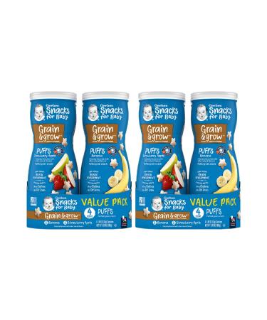 Gerber Baby Snacks Puffs Variety Pack Banana & Strawberry Apple 1.48 Ounce - 2 count of four packs Package may vary 1.48 Ounce (Pack of 8)