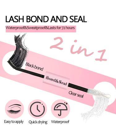 Qiveaory Lash Bond and Seal Kit 4 Pcs DIY Lash Extension with Waterproof Lashe Cluster Glue 72h Hold and Seal Lash Remover Tweezers Portable Eyelash Brush with Cap for Eyelash Extensions Beginners - Buy Online on SooperMarket.com