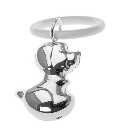 Silver jug children's rattles with bite ring dog l 7cm premium silver plated plated noble silver -plated in top workmanship.Completed to give away with a chic gift packaging