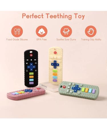 Eoopoon Silicone TV Remote Control Baby Teething Toy | BPA Free Teether for Babies 3-18 Months | Soft Chew Toy for Boys and Girls - Black - Buy Online on SooperMarket.com