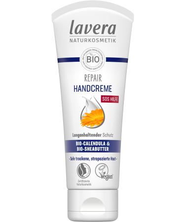 Lavera Repair Hand cream - Bio Calendula & Bio Shea butter - SOS help for stressed hands - immediately relieves tension feelings - long -lasting protection - natural cosmetics - vegan - organic (1 x 75 ml)
