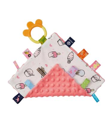 Xiaoxin Baby Appense towel Comfortable Baby Day Soothing Safety Tag With Colorful Tags Silicone Baby Baby Baby Cute Pattern Soft Tr ster Hand Plush towel for infants toddlers Ice Cream