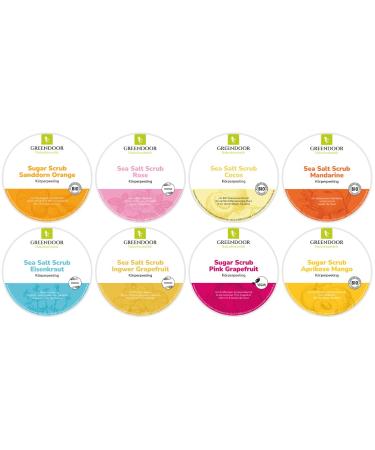 Greenendoor Body Peeling Sea Salt Rose - Natural Microplastic-Free Women's Scrub 280g - Preservative-Free with Almond Oil Flowery Rose Fragrance Ideal for Sauna & Shower - Buy Online on SooperMarket.com