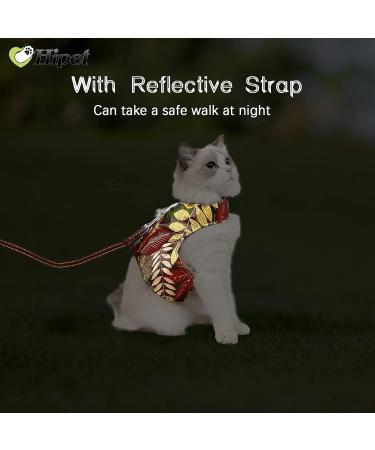 Escape Proof Cat Harness and Leash Set - Air Mesh Vest for Small Dogs - Reflective Gold S - Buy Online on SooperMarket.com