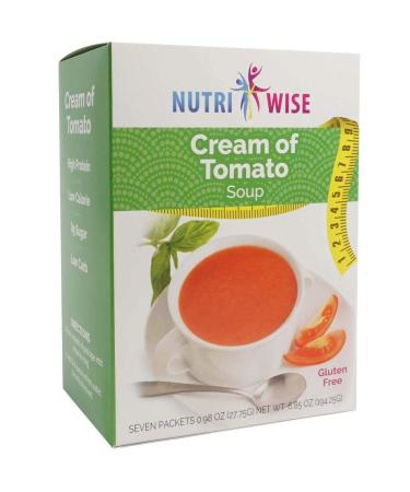 NutriWise  High Protein 15g Soup | 7/Box | Weight Loss, Diet, KETO Friendly, Hunger Control, Meal Replacement | Gluten Free, Low Calorie, Low Carb, Low Sugar (Cream Of Tomato)