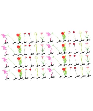 KALLORY 56 pcs Plant Girls for Party Mixed Style Toddler Barrettes Grass Sprouts Lovely Mini Sprout Hairpins Pins Plants Little Mushroom Pean Butterflies Novelty Kids Simulation Barrette