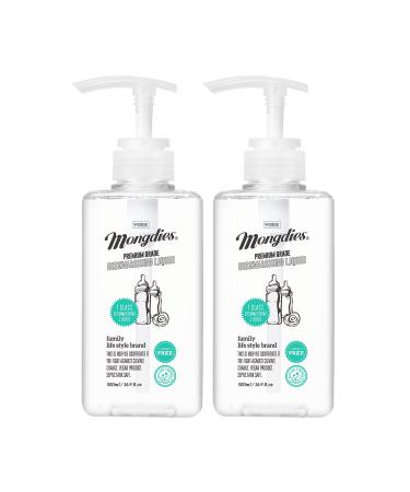 Mongdies Baby Bottle Toy & Fruit Liquid Soap-Coconut Palm derived naturally surfactant 500ml 2 set