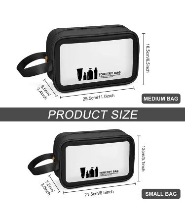 MAANGE Translucent Waterproof Toiletry Bag Set for Women and Men - 2 PC Makeup Organizer for Travel - Medium + Small Sizes - Buy Online on SooperMarket.com