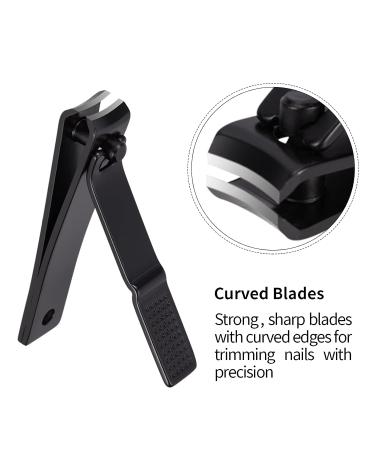 FIXBODY Black Stainless Steel Nail Clipper Set with Nail File - Sharp Fingernail & Toenail Clippers in Leather Case - Perfect Gift for Men and Women (Set of 3) - Buy Online on SooperMarket.com