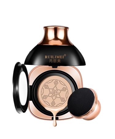 GL-Turelifes Mushroom Head Air Cushion Foundation BB Cream Oil Control Cushion Set CC Cream Moisturizing Concealer Air-permeable Natural Flawless Makeup (Mushroom Air Cushion(natural color))