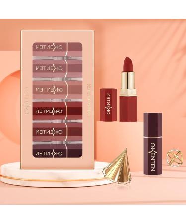 OKENTEN 6 Colors Matte Lipstick Set - Waterproof & Long-Lasting Nude Lipsticks - Moisturizing Makeup Gift Set - Labiales Matte Larga Duracion 26 02 - Buy Online on SooperMarket.com
