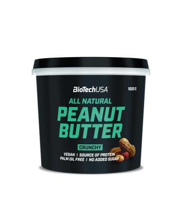 Biotechusa Peanut Butter |Natural vegan protein source |Gluten-free high-fiber palm oil-free 1000 g crunchy crunchy 1 kg (1 Pack)