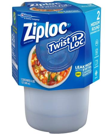 Ziploc Twist 'n Loc 32 oz Container 2 Count - Convenient Food Storage Solution - Buy Online on SooperMarket.com