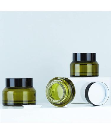 Zeoabsy 12-Pack 15ml Green Glass Cream Jars with Screw Caps & Spatulas - Perfect for Cosmetics Gels and Ointments - Buy Online on SooperMarket.com