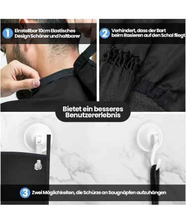 Allmay Beard Apron with Suction Cups Free Black Apron for Easy Grooming & Clean-Up | International Shipping Available - Buy Online on SooperMarket.com