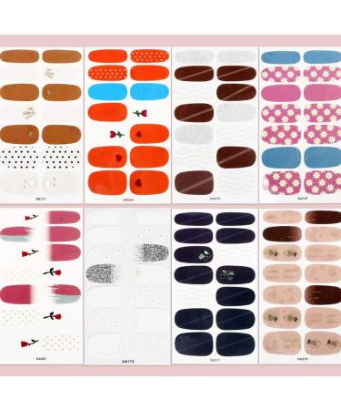 Glitter Purple Silver Floral Nail Stickers - 16 Sheets, Self-Adhesive Wraps for Women and Girls - Buy Online on SooperMarket.com