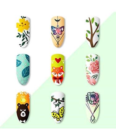 Nail Art Stamping Template Kit - 5 Geometric Pattern Plates for DIY Nail Art | Multi-Style Manicure Templates - Buy Online on SooperMarket.com