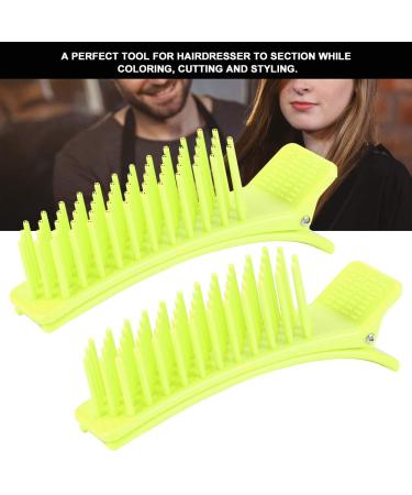 2pcs Hair Styling Clips - Non-slip Matte Handle, ABS Splint, Fluorescent Green - Buy Online on SooperMarket.com