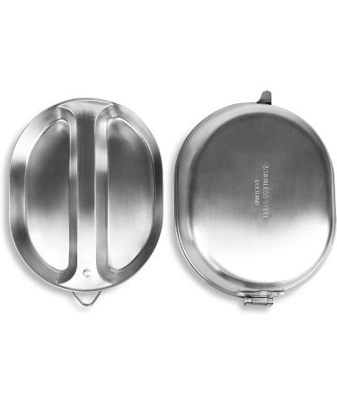 Goetland 304 Stainless Steel US Military Mess Kit Plate Set - Ideal for Camping, Hiking, Picnics, BBQ, and Beach - Buy Online on SooperMarket.com