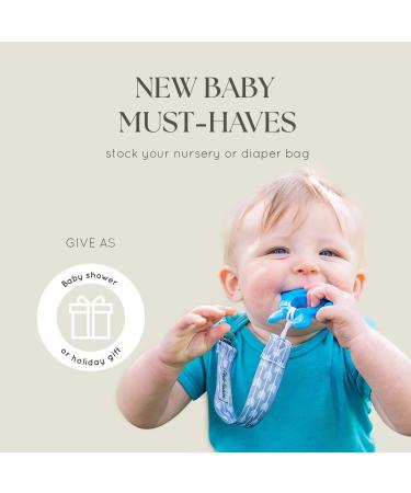 Shop Dodo Babies Pacifier Clip & Bite Ring Toy Set | 4 Clips + 2 Silicone Rings | Universal Holder | Fun Blue & Gray Prints for Boys & Girls - International Shipping - Buy Online on SooperMarket.com